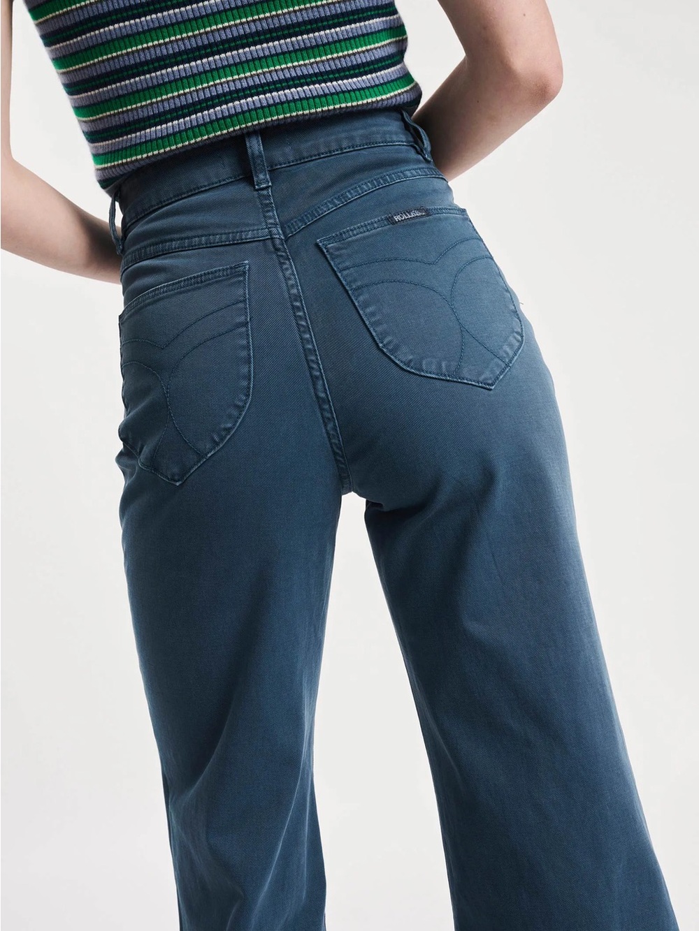 ROLLA'S Sailor High-Rise Wide-Leg Jeans Petrol 31 - Picture 2 of 4